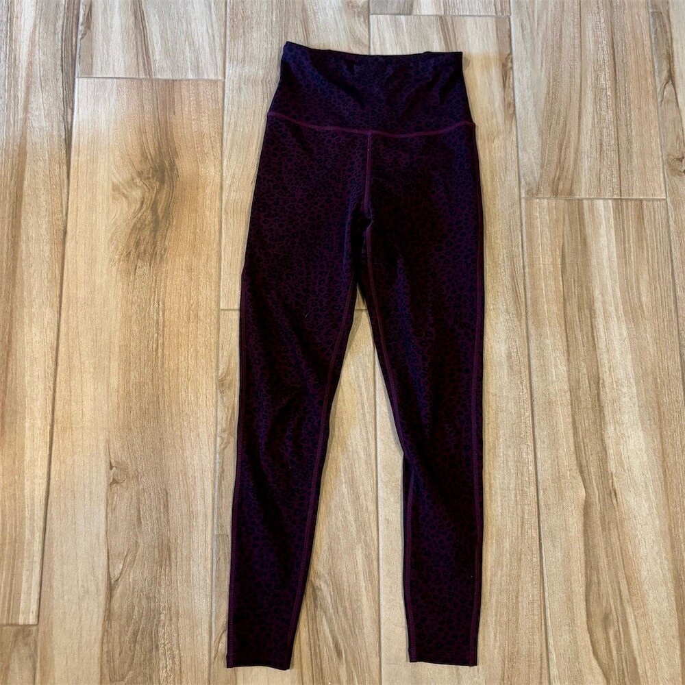 Laundry by Shelli Segal Leggings Womens S Burgundy Leopard Print High Rise